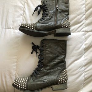 Leather studded black Steve Madden boots